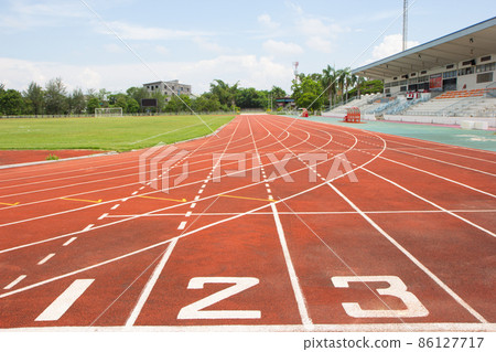 Old racetrack at the park in the morning 86127717