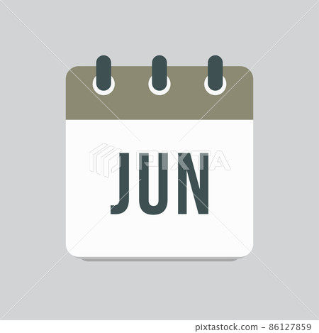 Vector icon day calendar, summer month June - Stock Illustration [86127859]  - PIXTA