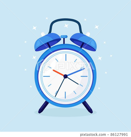 Retro alarm clock is ringing. Wake-up time 86127991