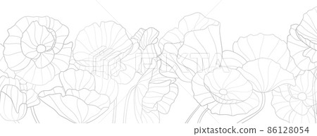 Silver flowers background. Boho grey flower, line floral design banner. Art bouquet of wildflowers, vector illustration Silver flowers background. Boho grey flower, line floral design banner. Art bouquet of wildflowers, vector illustration 86128054