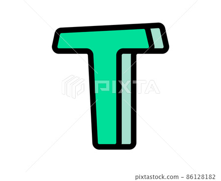 手寫字母矢量插圖大寫字母 T 手寫字母矢量插圖大寫字母 T 86128182