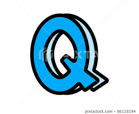 手寫字母矢量插圖大寫字母 Q 86128194