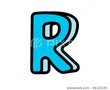 手寫字母矢量插圖大寫字母 R 86128195