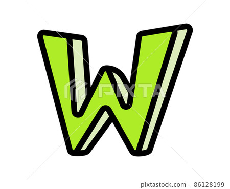 手寫字母矢量插圖大寫字母 W 手寫字母矢量插圖大寫字母 W 86128199