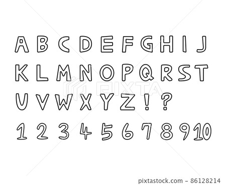 手寫字母矢量插圖大寫字母數字 86128214