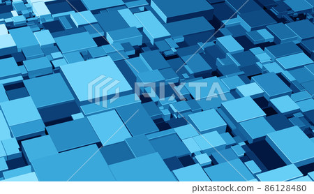 Pattern with three-dimensional cubes. Abstract mosaic of blue colors squares. Vector Pattern with three-dimensional cubes. Abstract mosaic of blue colors squares. Vector 86128480