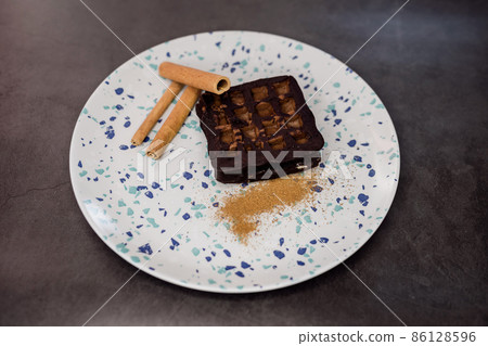 dessert with cinnamon sticks dessert with cinnamon sticks 86128596