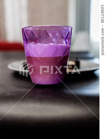 Hot coffee with milk Hot coffee with milk 86128605
