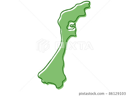 手繪風格石川縣 86129103