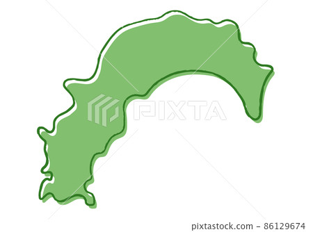 Kochi prefecture with hand-painted style 86129674