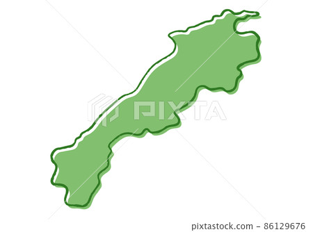 Shimane prefecture with hand-painted style 86129676