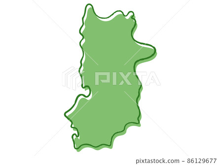 Nara prefecture with hand-painted style 86129677