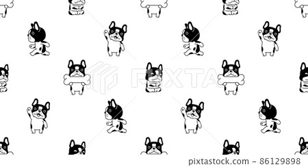 dog seamless pattern french bulldog bone vector pet puppy breed cartoon repeat wallpaper doodle tile background illustration scarf design isolated dog seamless pattern french bulldog bone vector pet puppy breed cartoon repeat wallpaper doodle tile background illustration scarf design isolated 86129898