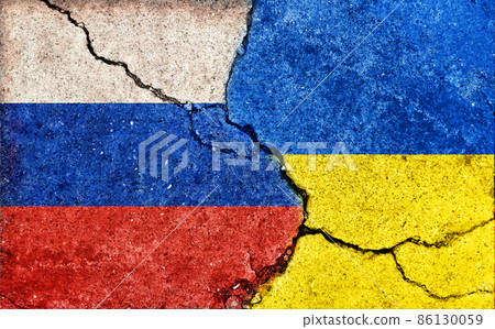 Image of international conflict / political conflict between nations / Russia vs Ukraine 86130059
