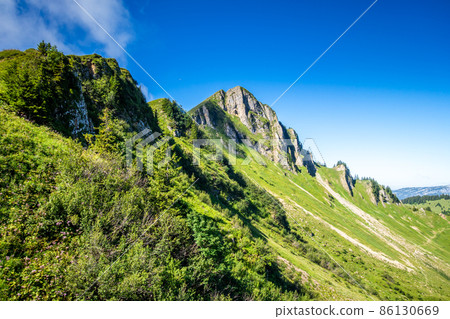 Mountain landscape in The Grand-Bornand, France 86130669