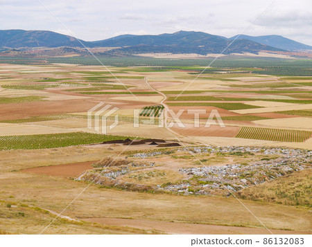 The land of Consuegra in La Mancha, Spain The land of Consuegra in La Mancha, Spain 86132083
