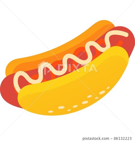 Hotdog icon fastfood menu vector isolated on white 86132223