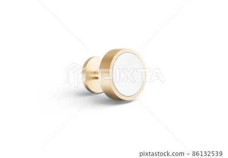 Blank round gold cufflinks stud mockup lying, side view Blank round gold cufflinks stud mockup lying, side view 86132539