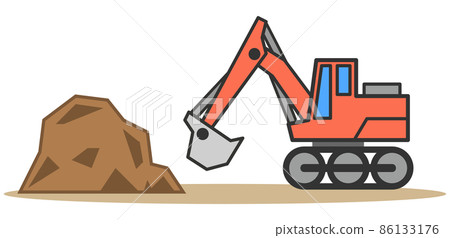 重型設備在工作現場挖掘土壤的插圖 86133176