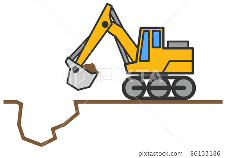 重型設備在工作現場挖掘土壤的插圖 重型設備在工作現場挖掘土壤的插圖 86133186