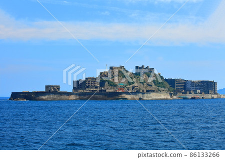 [Nagasaki Prefecture] Gunkanjima under clear skies (Hashima Industrial Revolutionary Heritage) 86133266