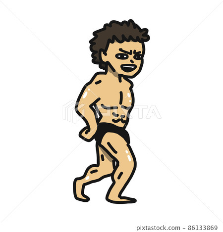 Illustration of a macho bodybuilder. 86133869