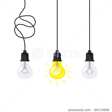 Burn out lamp animation. New idea illustration vector design Burn out lamp animation. New idea illustration vector design 86134666
