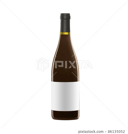 red wine bottle with blank label isolated on white background. red wine bottle with blank label isolated on white background. 86135052