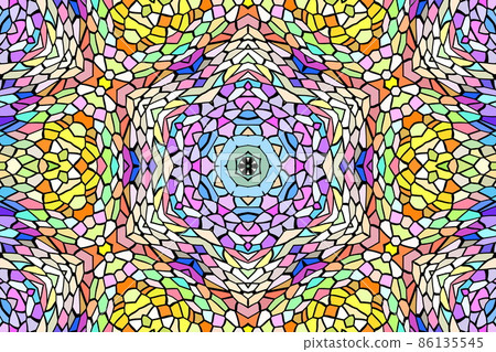 Kaleidoscopic symmetrical geometric pattern 86135545