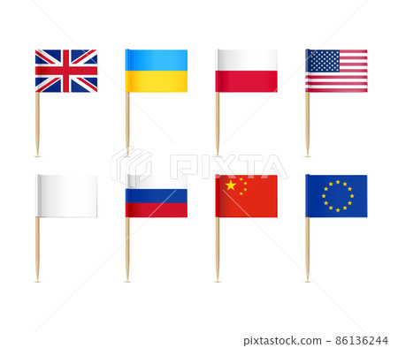 Toothpick flags set Ukraine United Kingdom Poland 86136244