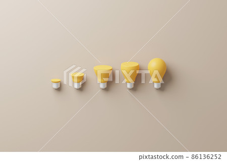Top view of Light bulb yellow growthing 86136252