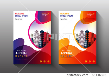 Modern Annual Report Catalog Cover Design Template Adept to any Project. 86136305