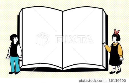 空白書和簡單的兒童插圖 86136600