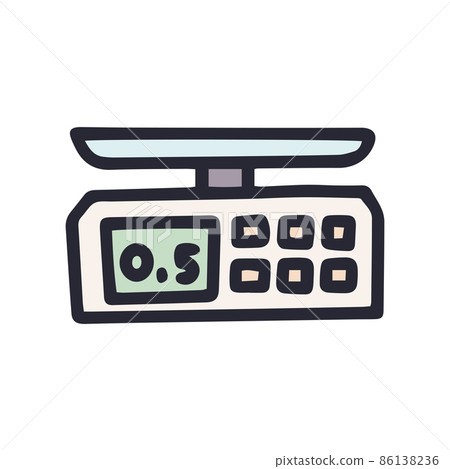 compact bench scales color vector doodle simple icon compact bench scales color vector doodle simple icon 86138236