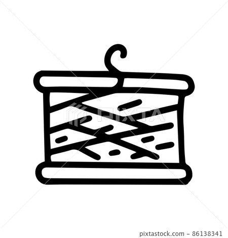 fishing line spool outline vector doodle simple icon 86138341