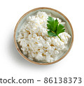 bowl of cottage cheese 86138373