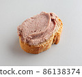 bread slice with ham pate 86138374