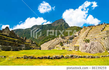 Ancient Incan city of Machu Picchu in Peru 86139259