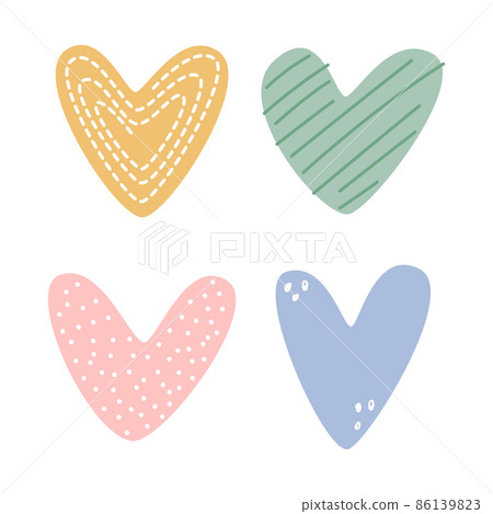 Cute hand drawn hearts for valentine day Cute hand drawn hearts for valentine day 86139823