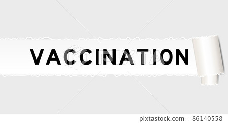Ripped gray paper background that have word vaccination under torn part 86140558