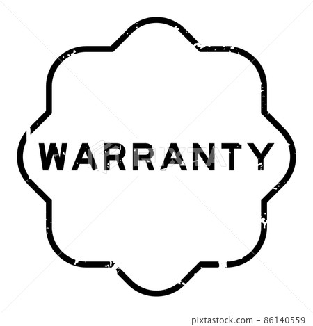 Grunge black warranty word rubber seal stamp on white background 86140559