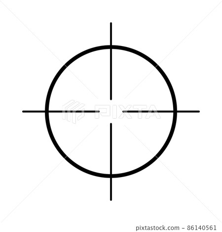 Black line icon in scope or crosshair shape 86140561