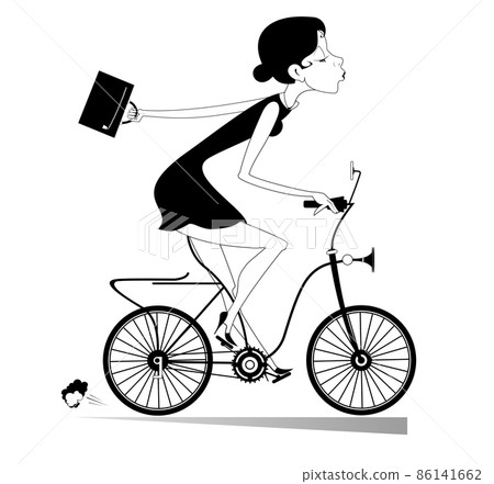 businesswoman, woman, bike 86141662
