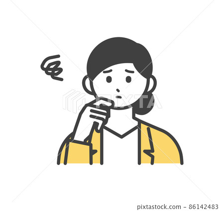 Illustration material of facial expressions that female employees are in trouble Illustration material of facial expressions that female employees are in trouble 86142483