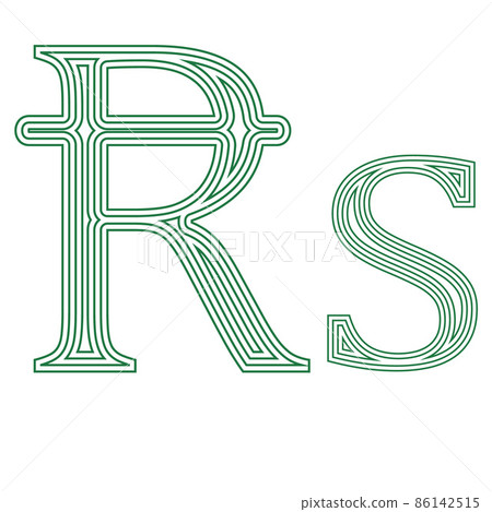 Mauritius Rupees Seychelles currency symbol icon striped vector illustration 86142515