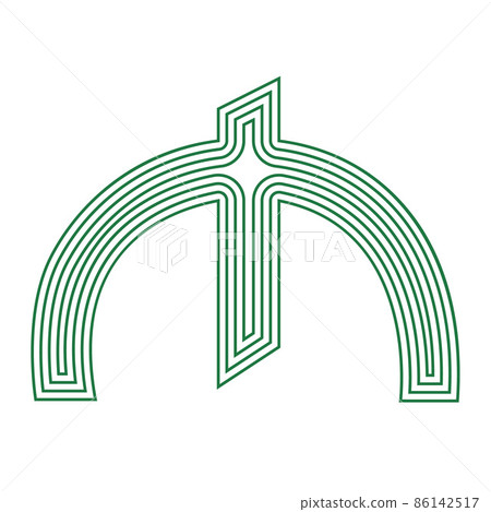 Manat sign azerbaijani, currency symbol icon striped vector illustration 86142517