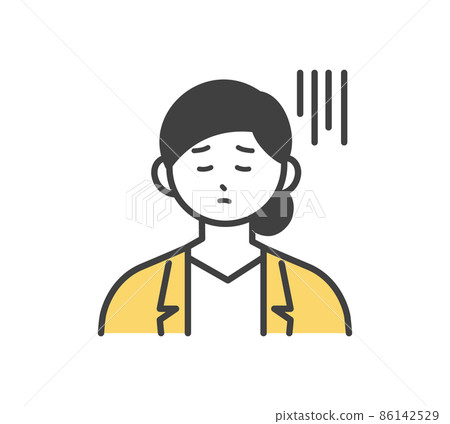 女性員工不知所措的面部表情插圖素材 女性員工不知所措的面部表情插圖素材 86142529