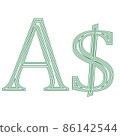Dollar Australia currency symbol icon vector illustration 86142544