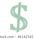 Dollar icon currency financial sign symbol 86142545