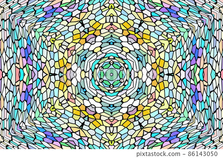 Kaleidoscopic symmetrical geometric pattern 86143050